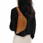 Sac Banane Marron Velours simili cuir