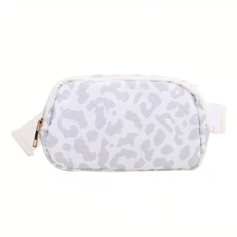 Sac Banane Tissu Leopard blanc gris
