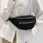 Sac Banane Velours Noir à la taille