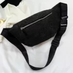 Sac Banane Velours Noir poche arrière