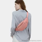 Sac Banane Velours côtelé Rose dans le dos