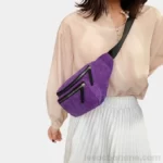 Sac Banane Violet Velours en bandoulière