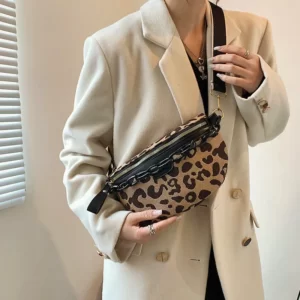 sac banana leopard noir bandoulière