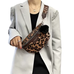 sac banane fourrure leopard bandoulière