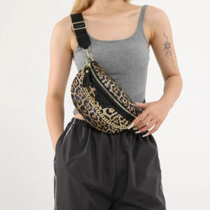 sac banane motif leopard en travers du corps