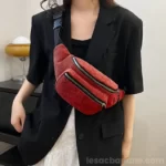 sac banane velours rouge framboise