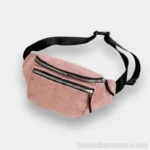 sac banane velours côtelé vieux rose