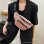 sac banane velours vieux rose pâle