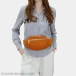 Sac Banane Velours Orange à la taille