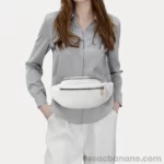 Sac Banane Velours blanc à la taille