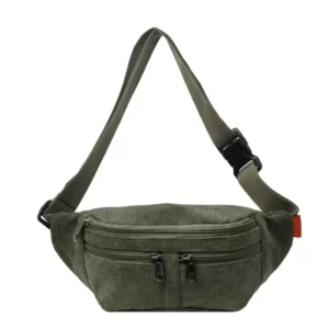 Sac Banane XXL Velours vert kaki