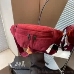 Sac Banane XXL Velours côtelé rouge