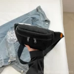 Sac Banane XXL Velours côtelé noir