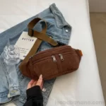 Sac Banane XXL Velours côtelé marron