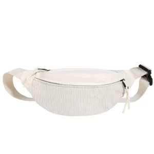 sac banane cuir velours blanc