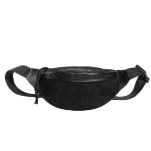 sac banane cuir velours noir