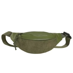 sac banane cuir velours vert