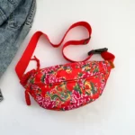 sac banane fleuri japonais rouge