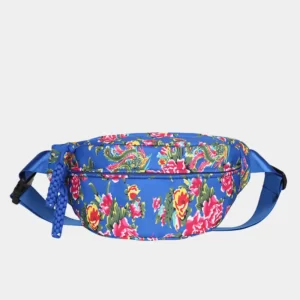 sac banane fleuri bleu