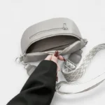 sac banane sangle interchangeable gris poche intérieur zippée