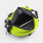 sac banane vélo jaune fluo avec sa grande poche ouverte