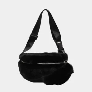 Sac Banane Fausse Fourrure Noire