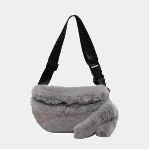 Sac Banane Fausse Fourrure Gris