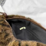 Sac Banane Fausse Fourrure Leopard Poche Zippée Intérieure