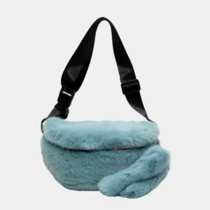 Sac Banane Fausse Fourrure Bleu