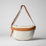 sac banane femme chic en cuir bicolore marron beige