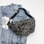 Sac Banane Leopard XXL léopard noir et blanc grande poche