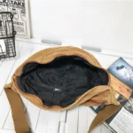 Grand Sac Banane Marron Camel Grande Poche avec Compartiments Filets