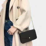 Bandoulière Chaine Dorée Sac portée à l’épaule, maillons ovales aplatis assortis à un style chic