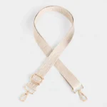 Bandoulière Sac Banane Motifs Grecs en nylon jacquard avec motifs méandres et liseré beige.