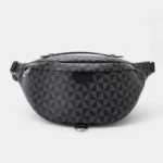 Sac Banane Femme Chic Motif Damier de couleur noir en matière synthétique avec un motif géométrique