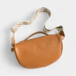 Sac Banane Femme Cuir Chic Bandoulière en cuir cognac arrière en cuir grainé
