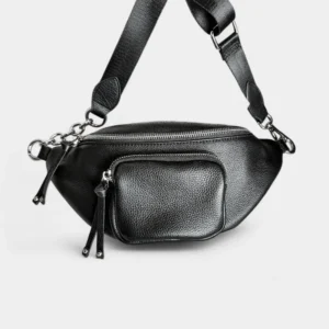 Sac Banane Femme Cuir Rock Chic noir style perfecto