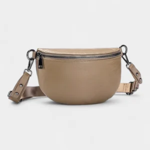 Sac Banane Femme Moderne Cuir grainé beige