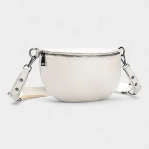 Sac Banane Femme Moderne Cuir grainé blanc cassé beige
