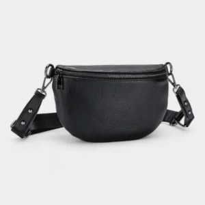 Sac Banane Femme Moderne Cuir grainé noir