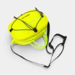Sac Banane Technique Gorpcore Outdoor Nylon Ripstop Sac banane nylon jaune fluo au style gorpcore outdoor, vu de dessus avec sangles de portage croisées réfléchissantes