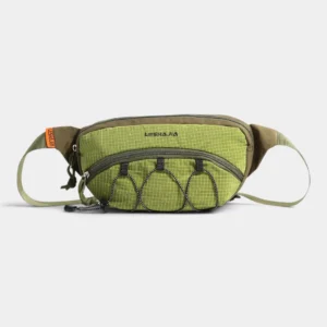 sac banane vert kaki en nylon ripstop avec porte-gourde elastique