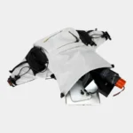 Sac Banane Trek Hydratation Roll-Top Sac banane blanc ouvert avec smartphone et parapluie glissés dans le compartiment principal