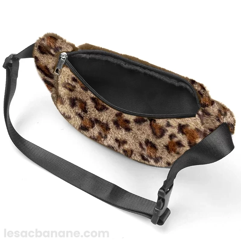 Sac Banane Leopard Fourrure poche