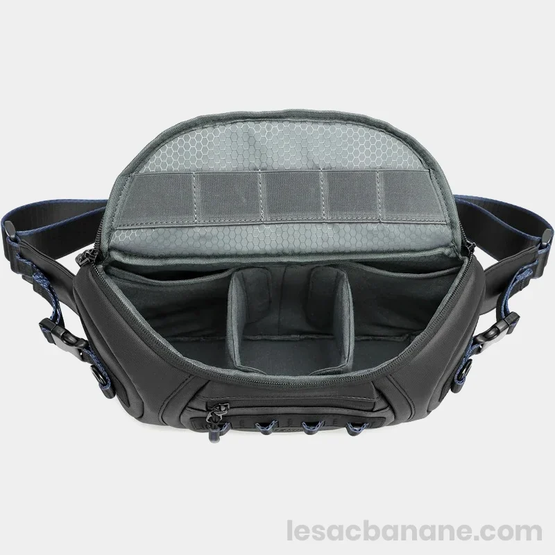 Cwatcun Sac Banane Appareil Photo Numérique, Résistant à L'Eau, Sac De Transport Pour Photographe, Randonnée, Tir, Voyage, Homme Et Femme, Noir