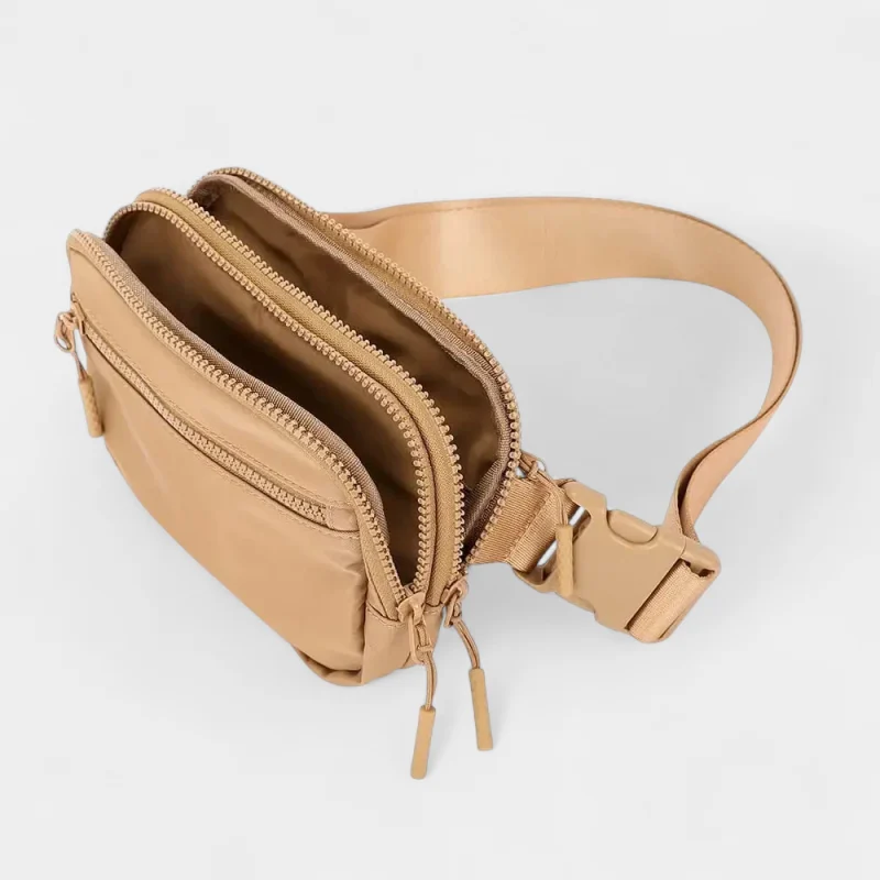 sac banane couleur or double poches