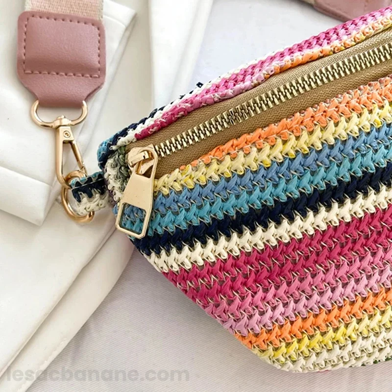 sac banane multicolore en raphia