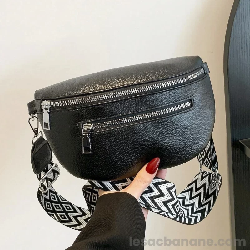 sac banane sangle interchangeable lanière motif géométrique